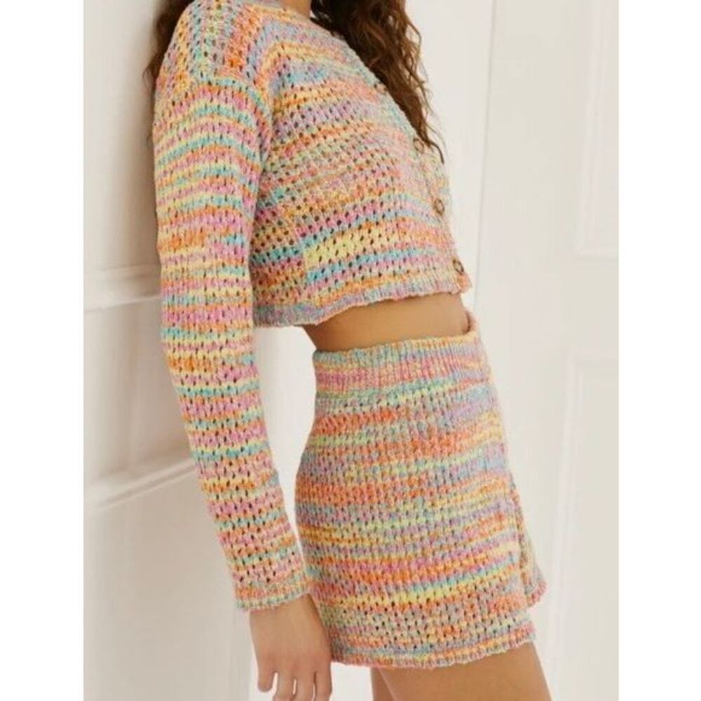 SOMETHING NAVY - Revolve - Multicolored Sweater Shorts in Rainbow